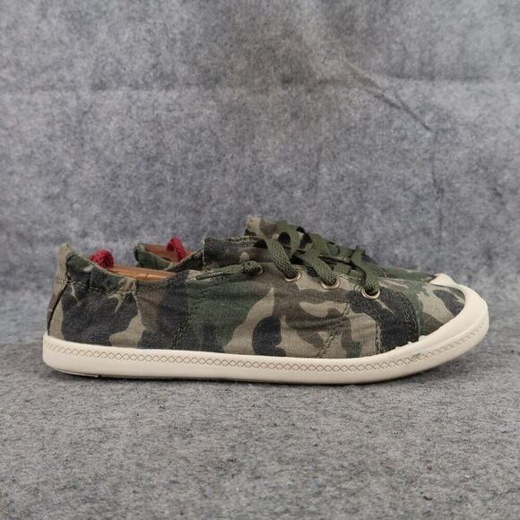 Time and Tru Shoes Womens 7 Casual Sneakers Slip On Flats Camo Stretch Green - Picture 2 of 13
